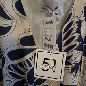 Civico 51 Blue and White Patterned Shirt